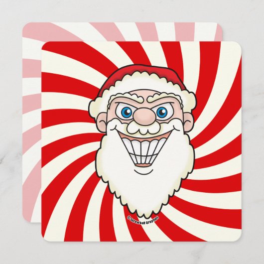 Santa Claus Starburst Screwball Graphics Flat Card (正面/裏面)