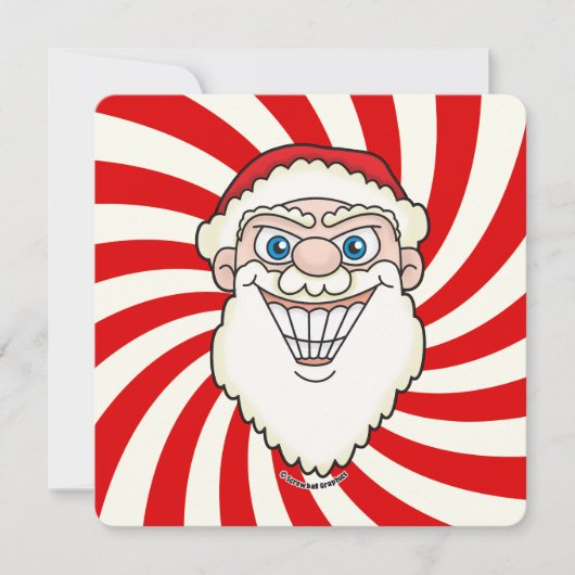 Santa Claus Starburst Screwball Graphics Flat Card (正面)