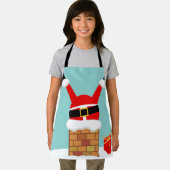 Santa Claus stuck in the chimney on the roof エプロン (インサイチュ)