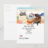 SANTA CLAUS Summer Beach Save the date シーズンポストカード (正面/裏面)