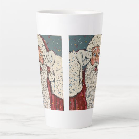 Santa Claus Surprised カフェラテマグ (正面)