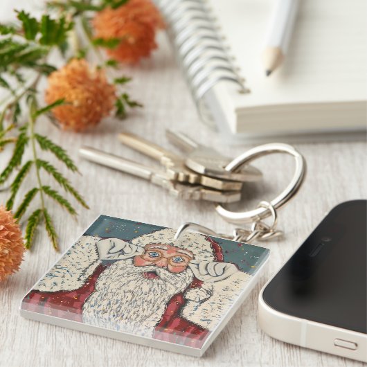 Santa Claus Surprised キーホルダー (正面右)