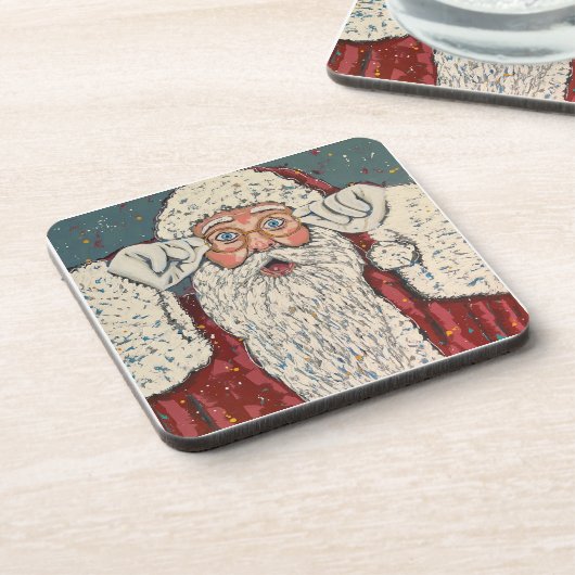 Santa Claus Surprised コースター (左側)