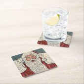 Santa Claus Surprised スクエアペーパーコースター (インサイチュ)