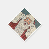 Santa Claus Surprised スタンダードカクテルナプキン (角)