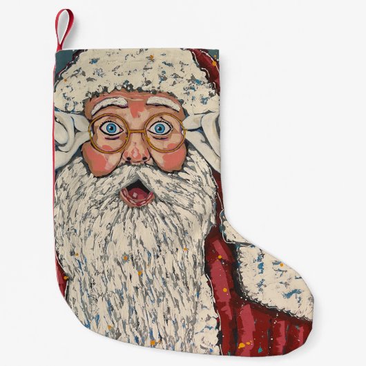 Santa Claus Surprised スモールクリスマスストッキング (正面)