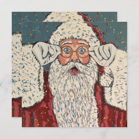 Santa Claus Surprised 招待状 (正面/裏面)