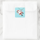 Santa Claus swinging on a string of rope Chrismas スクエアシール (バッグ)