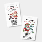 Santa Claus Two Sides Business Card Edit QR Code バッジ (正面＆裏面)