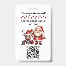 Santa Claus Two Sides Business Card Edit QR Code
