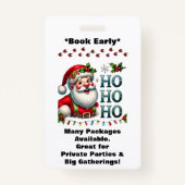 Santa Claus Two Sides Business Card Edit QR Code バッジ (裏面)