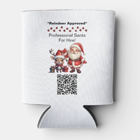 Santa Claus Two Sides Business Card Edit QR Code 缶クーラー (正面)