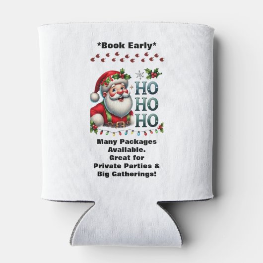 Santa Claus Two Sides Business Card Edit QR Code 缶クーラー (裏面)