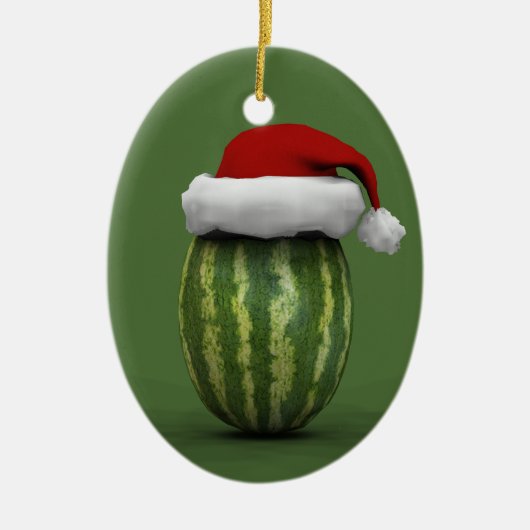 Santa Claus Watermelon セラミックオーナメント (正面)