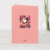 Santa Claus Waving Mid-Century Modern Holiday Fun カード (裏面)