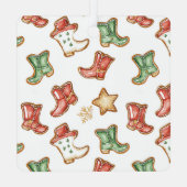 Santa Claus Western Cowboy Christmas メタルオーナメント (裏面)