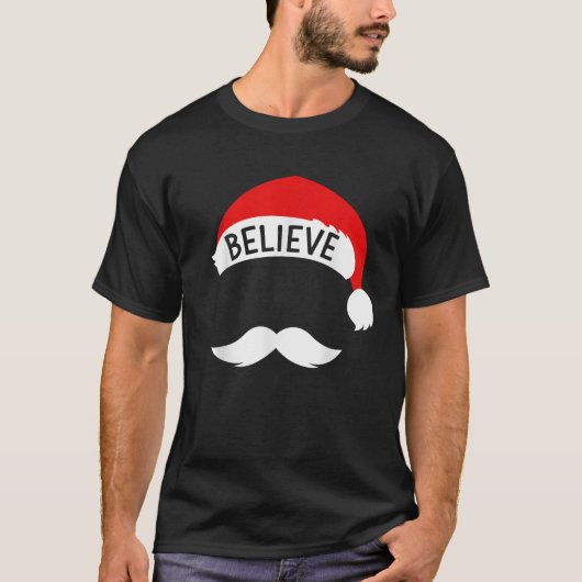 Santa claus with believe hat for christmas or xmas tシャツ (正面)