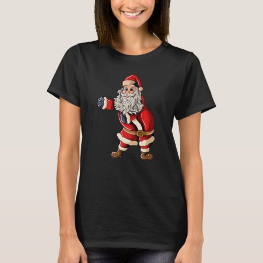 Santa Claus with Christmashat Floss Dance on Chris Tシャツ (正面)
