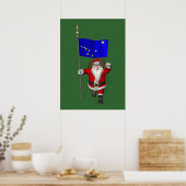 Santa Claus With Ensign Of Alaska ポスター (キッチン)