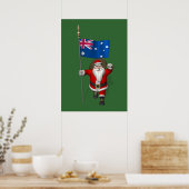Santa Claus With Ensign Of Australia ポスター (キッチン)