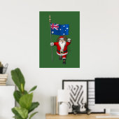 Santa Claus With Ensign Of Australia ポスター (ホームオフィス)