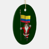 Santa Claus With Ensign Of Colombia セラミックオーナメント (右)