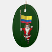 Santa Claus With Ensign Of Colombia セラミックオーナメント (左)