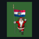 Santa Claus With Ensign Of Missouri ポスター<br><div class="desc">background color can be changed: CUSTOMIZE it
 father christmas visiting the Show-Me State</div>