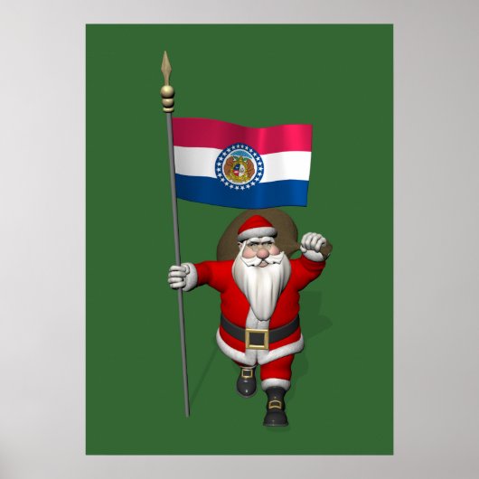 Santa Claus With Ensign Of Missouri ポスター (正面)