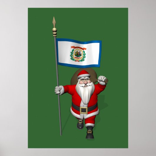 Santa Claus With Ensign Of West Virginia ポスター (正面)