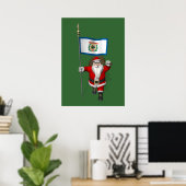 Santa Claus With Ensign Of West Virginia ポスター (ホームオフィス)