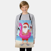 Santa Claus with flamingo inflatable ring エプロン (着用した状態)