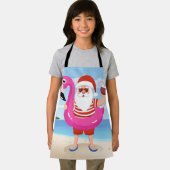 Santa Claus with flamingo inflatable ring エプロン (インサイチュ)