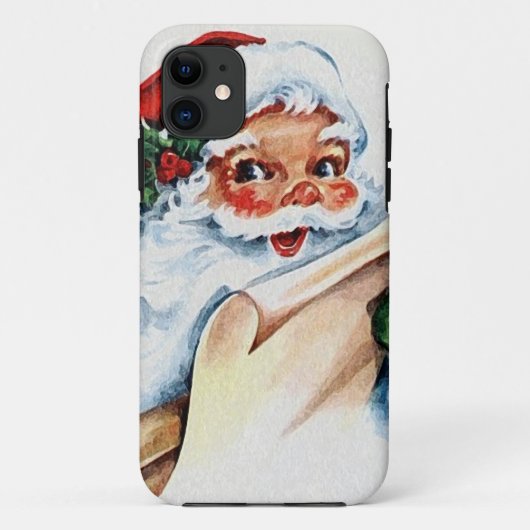 Santa Claus with his Christmas list scroll Case-Mate iPhoneケース (裏面)