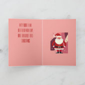 Santa Claus With His Hands On His Hips Being Jolly カード (内部)