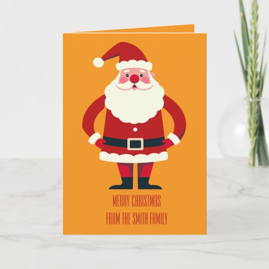 Santa Claus With His Hands On His Hips Being Jolly カード (正面)