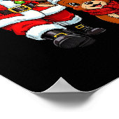 Santa Claus With Reindeer And Cool Christmas ポスター (角)