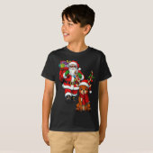Santa Claus With Reindeer And Cool Christmas Tシャツ (正面フル)