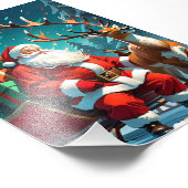 “Santa Claus with Reindeer ChristPhoto フォトプリント (角)