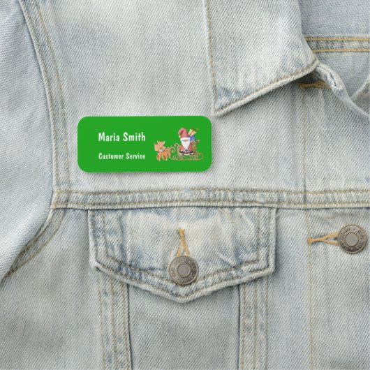 Santa Claus with Sleigh and Reindeer Personalized 名札 (インサイチュ)