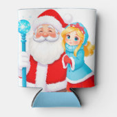 Santa Claus With Snow Maiden in Winter Attire 缶クーラー (正面)