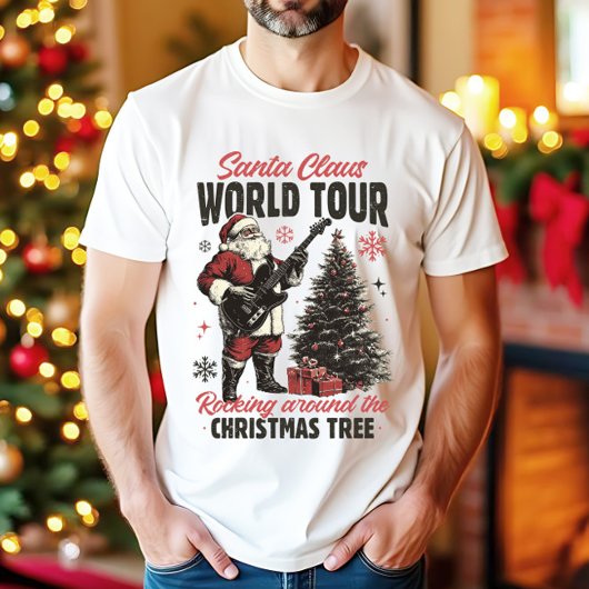 Santa Claus World Tour Retro Christmas Men's Tシャツ