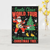 Santa Claus World Tour Rocking Around The Christma カード (黄色い花)