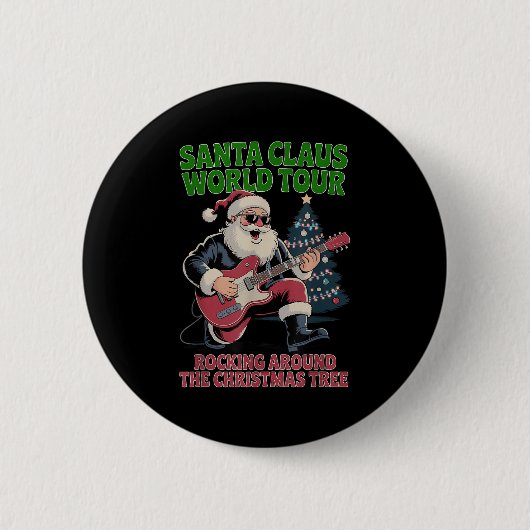 Santa Claus World Tour Rocking Around The Christma 缶バッジ (正面)