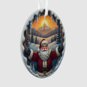 Santa Claus Xmas Ornament 2025 – Winter Scene 1 オーナメント (正面)