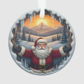 Santa Claus Xmas Ornament 2025 – Winter Scene 1 オーナメント (裏面)