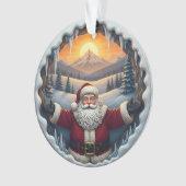 Santa Claus Xmas Ornament 2025 – Winter Scene 1 オーナメント (正面)