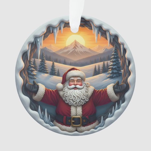 Santa Claus Xmas Ornament 2025 – Winter Scene 1 オーナメント (正面)