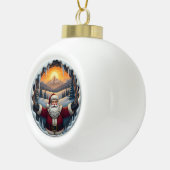 Santa Claus Xmas Ornament 2025 – Winter Scene 1 セラミックボールオーナメント (右)