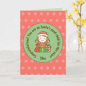 Santa Clauseからのクリスマス・ニース・リスト・キッズ・ギフト カード (黄色い花)